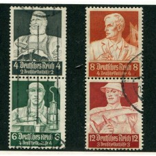 ALEMANIA 1934 ZUSAMMENDRUCKE RARAS ESTAMPILLAS SE-TENANT $$$