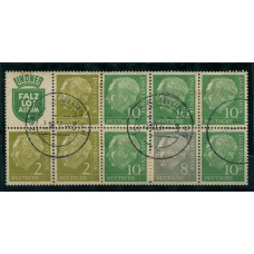 ALEMANIA OCCIDENTAL 1954 ZUSAMMENDRUCKE MI. H-BLATT 7 30 EUROS