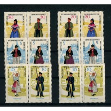 ALEMANIA ORIENTAL DDR 1964 SELLOS SE-TENANT ZUSAMMENDRUCKE ESTAMPILLAS MINT TRAJES TIPICOS MI. WZd 144/9  € 132