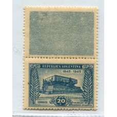 ARGENTINA 1945 GJ 925CA CON COMPLEMENTO ARRIBA NUEVO MINT CON VARIEDAD RETOQUE