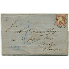 ALEMANIA 1874 PLIEGO CON MATASELLO TIPO HERRADURA DE HAMBURGO