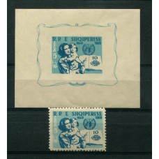 ALBANIA 1959 Yv. 515 + BLOQUE 6 SERIE COMPLETA DE ESTAMPILLAS NUEVAS MINT 21,50 EUROS