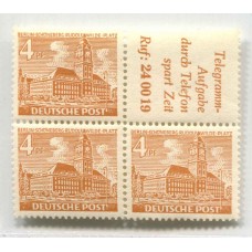 ALEMANIA OCCIDENTAL BERLIN 1949 ZUSAMMENDRUCKE MI. W 29 DE LUJO NUEVO MINT €90