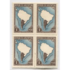 ARGENTINA 1935 GJ 791 PROCERES Y RIQUEZAS MAPA FILIGRANA RAYOS RECTOS CUADRO NUEVO MINT U$ 52