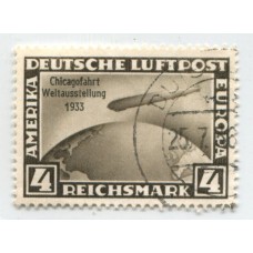 ALEMANIA 1933 Yv. AEREO 42c ESTAMPILLA USADA ZEPPELIN 250 EUROS