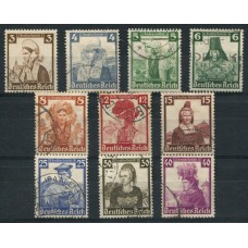 ALEMANIA 1935 Yv. 547/56 SERIE COMPLETA ESTAMPILLAS FINAMENTE USADA  65 Euros