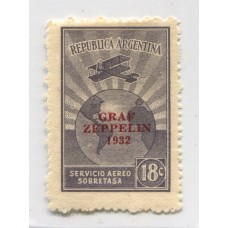ARGENTINA 1932 GJ 721A RARA VARIEDAD DE COLOR NUEVA HERMOSA U$ 110