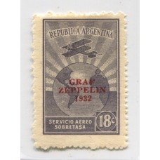 ARGENTINA 1932 GJ 721A RARA VARIEDAD DE COLOR NUEVA HERMOSA U$ 110