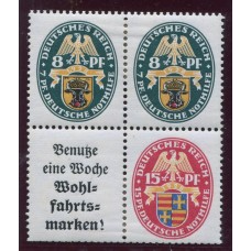 ALEMANIA 1928 ZUSAMMENDRUCKE Mi. S 62 + S 50 NUEVO CON GOMA DE GRAN CALIDAD 209 Euros