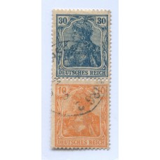 ALEMANIA 1921 ZUSAMMENDRUCKE Mi. S 33 RARO USADO 150 EUROS