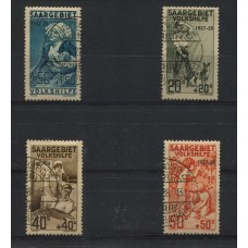 ALEMANIA ESTAMPILLA SARRE 1927 Yv. 121/4 SERIE COMPLETA ESTAMPILLAS USADAS 140 EUROS PERROS