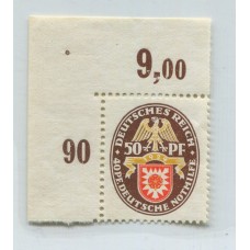 ALEMANIA 1929 Yv. 425 ESTAMPILLA NUEVA MINT 130 Euros DE LUJO CON DOBLE BORDE ESQUINA DE HOJA