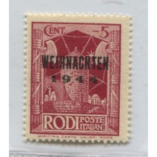 ALEMANIA EN EL EGEO 1944 ESTAMPILLA INSELPOST RHODOS MICHEL 12 NUEVA MINT DE LUJO como el tipo mas barato 250 EUROS