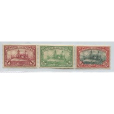 ALEMANIA COLONIAS OST AFRICA 1900 Yv. 19, 20 y 21 ESTAMPILLAS NUEVA CON GOMA 182 EUROS