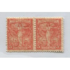 ARGENTINA 1922 GJ 541 PAREJA DE ESTAMPILLAS MINT LA PRIMERA CON VARIEDAD LAZO DESDE LA CINTURA