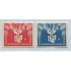 ALEMANIA ORIENTAL DDR 1951 Yv. 36/7 SERIE COMPLETA DE ESTAMPILLAS MINT 55 Euros
