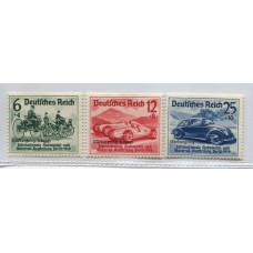 ALEMANIA 1939 Yv. 629A/C SERIE COMPLETA NUEVA MINT !!! DE AUTOMOBILES RESELLADA, DE LUJO RARA EN ESTA CONDICION 300 Euros