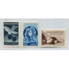 ARGENTINA 1939 GJ 836/8 SERIE COMPLETA NUEVA MINT, FONOPOSTAL U$ 150