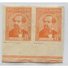 ARGENTINA 1935 GJ 746PV PROCERES Y RIQUEZAS 1 PAREJA SIN DENTADO VERTICAL NUEVA CON GOMA U$ 200