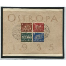 ALEMANIA 1935 EL RARO Y VALIOSO BLOQUE OSTROPA EN SOBRE CIRCULADO POR CORREO CERTIFICADO, DE LUJO RARISIMO EN ESTA CALIDAD 1.100 EUROS