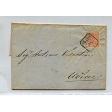 AUSTRIA 1852 PLIEGO COMPLETO MATASELLO TRIESTE CIRCULADO A UDINE