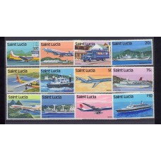 SAINT LUCIA SERIE COMPLETA MINT TRANSPORTES AVIONES BARCOS