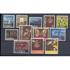 ZAMBIA SERIE COMPLETA MINT AVIONES MARIPOSAS TREN