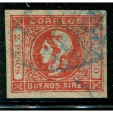 ARGENTINA 1859 GJ 18 PE 14 ESTAMPILLA HERMOSO EJEMPLAR U$ 135
