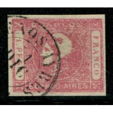 ARGENTINA 1862 GJ 21 PE 15 I ESTAMPILLA CON IMPRESION BIEN BORROSA Y VARIEDAD "CORROOS" LUJO $$$