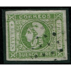 ARGENTINA 1859 GJ 16c impresión aceitosa LUJO FIRMADO POR VICTOR KNEITSCHEL U$110