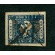 ARGENTINA 1859 GJ 17A  CABECITA  VARIEDAD COLOR AZUL INDIGO U$ 140