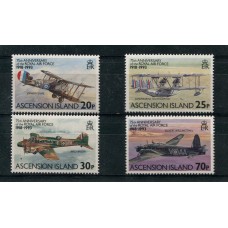 AVIONES MILITARES ASCENSION SERIE COMPLETA DE ESTAMPILLAS MINT