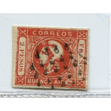 ARGENTINA 1859 GJ 18 CABECITA  IMPRESIÓN BORROSA  CON GRAN VARIEDAD EN "BUENOS AIR_O" U$ 135