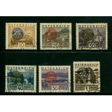 AUSTRIA 1931 SERIE COMPLETA Yv. 398A/F ROTARY USADA DE LUJO    510 Euros