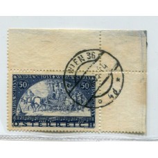 AUSTRIA 1933 Yv. 430 SELLO WIPA 1933 USADO CON BORDES ESQUINA DE HOJA DE LUJO 325 Euros