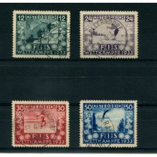 AUSTRIA 1933 Yv. 426/9 SERIE COMPLETA USADA  RARA  FIS SKY DEPORTES  425 EUROS