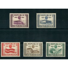 AUSTRIA 1955 SERIE COMPLETA YVERT 845/9 NUEVA MINT HERMOSA € 80