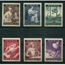 AUSTRIA 1954 SERIE COMPLETA YVERT 832/7 NUEVA MINT HERMOSA € 23