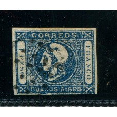 ARGENTINA 1859 GJ 17c ESTAMPILLA CON VARIEDAD 1 SIN PUNTO U$ 40