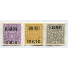 AUSTRIA 1918 SERIE COMPLETA AEREA YVERT A1/3 ESTAMPILLAS NUEVAS MINT 52.50 EUROS