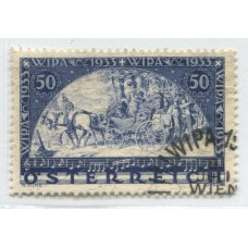 AUSTRIA 1933 Yv. 430a EL SELLO DEL BLOQUE WIPA CON FILAMENTO DE SEDA ( FILS DE SOIE) HERMOSOS  725 Euros