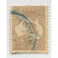 AUSTRALIA 1912 Yv. 011aB FILIGRANA 3 RARA ESTAMPILLA USADA 125 EUROS