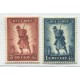 BELGICA 1932 Yv. 351/2 SERIE DE ESTAMPILLAS NUEVAS CON GOMA SOLDADOS UNIFORMES MILITARES 160 EUROS