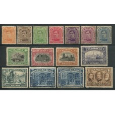 BELGICA 1915 Yv. 135/49 SERIE COMPLETA DE ESTAMPILLAS NUEVAS CON GOMA, INCLUYE LA MUY RARA "FRANKEN" 525 EUROS