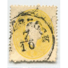 AUSTRIA 1861 YVERT 17 ESTAMPILLA USADA 45 EUROS