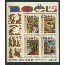 TOGO RELIGION PINTURAS ARTE ESTAMPILLAS EN HOJA BLOCK NUEVA MINT