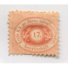 AUSTRIA COMPANIA DE NAVEGACION A VAPOR DEL DANUBIO 1866 Yv. 1 MUY BUEN EJEMPLAR 500 Euros