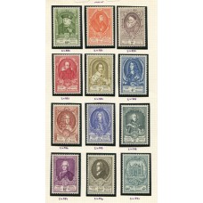 BELGICA 1952 Yv. 880/91 SERIE COMPLETA DE ESTAMPILLAS NUEVAS MINT 305 EUROS