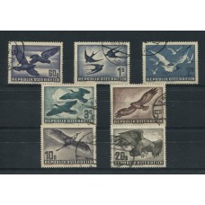 AUSTRIA 1950 SERIE COMPLETA YVERT AEREO 54/60 PAJAROS AVES 400 EUROS