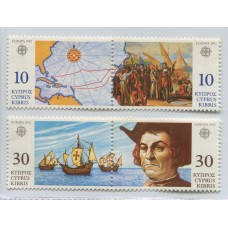 TEMA EUROPA 1992 CHIPRE TURCO SERIE COMPLETA DE ESTAMPILLAS NUEVAS MINT COLON BARCOS